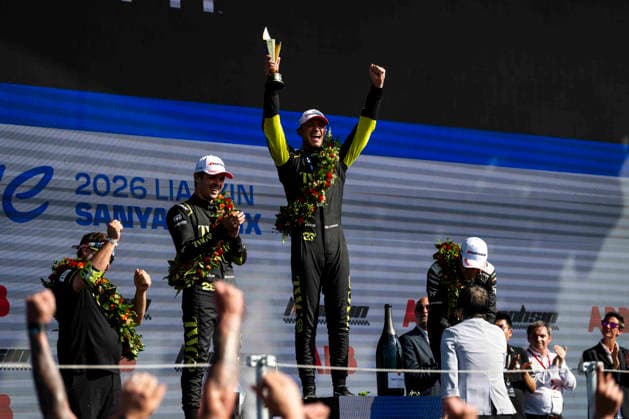 2026 FORMULA E SANYA ePRIX DRUGOVICH Felipe (bra), Andretti Formula E, Porsche 99X Electric, portrait, DENNIS Jake (gbr), Andretti Formula E, Porsche 99X Electric, portrait, MARTI Pepe (spa), Cupra Kiro, Porsche 99X Electric WCG3, portrait during the 2026 Sanya ePrix, 11th round of the 2025-26 ABB FIA Formula E World Championship, WM, Weltmeisterschaft on the Sanya Street Circuit from June 18 to 20, 2026 in Sanya, China - SanyaChina  Copyright: xFabrizioxBoldonix