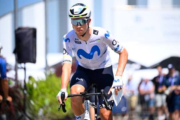 Baloise Belgium Tour 2026 Stage 4 AARSCHOT, BELGIUM - JUNE 20 : Maciejuk Filip (POL) of Movistar Team before the start of the race during stage 4 of the 95th edition of Baloise Tour of Belgium an UCI ProSeries 2.Pro cycling road race stage for Men Elite of 183.5 km with start in Begijnendijk and finish in Aarschot on June 20, 2026 in Aarschot, Belgium, 20 06 2026 ( Motordriver Stephan Boone - Aarschot Belgium  Copyright: xTomasxSiskx