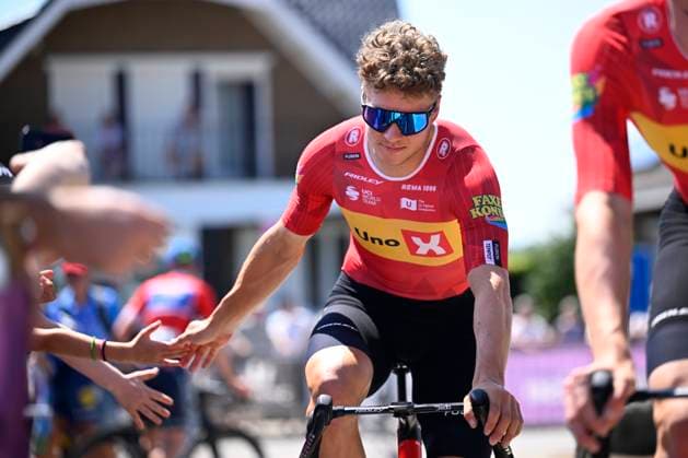 Baloise Belgium Tour 2026 Stage 4 AARSCHOT, BELGIUM - JUNE 20 : Abrahamsen Jonas (NOR) of Uno-X Mobility before the start of the race during stage 4 of the 95th edition of Baloise Tour of Belgium an UCI ProSeries 2.Pro cycling road race stage for Men Elite of 183.5 km with start in Begijnendijk and finish in Aarschot on June 20, 2026 in Aarschot, Belgium, 20 06 2026 ( Motordriver Stephan Boone - Aarschot Belgium  Copyright: xTomasxSiskx