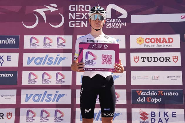 Italy s Daniele Forlin of Movistar Team Academy carta giovani during Stage 7 of the Giro Next Gen 2026, from Sulmona to Piana delle Mele (Guardiagrele), Italy, Saturday, June 20, 2026.  Copyright: xMassimoxPaolone LaPressex