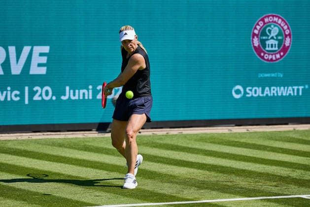 June 20, 2026, Bad Homburg, Hessen, Germany: Angelique Kerber of Germany returns with backhand to Ana Ivanovic of Serbia during the BAD HOMBURG OPEN powered by SOLARWATTT- WTA500 - Womens Tennis, 20.6.2026 in Bad Homburg (Tennis-Club Bad Homburg), Germany - Photo: Tennis 2026: Bad Homburg Open: Practice Session  - ZUMAs343 20260620_zsp_s343_011 Copyright: xMathiasxSchulzx
