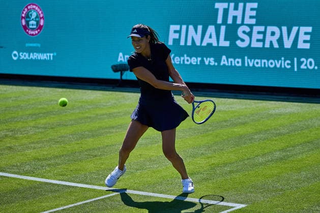 June 20, 2026, Bad Homburg, Hessen, Germany: Ana Ivanovic of Serbia returns with backhand to Angelique Kerber during the BAD HOMBURG OPEN powered by SOLARWATTT- WTA500 - Womens Tennis, 20.6.2026 in Bad Homburg (Tennis-Club Bad Homburg), Germany - Photo: Tennis 2026: Bad Homburg Open: Practice Session  - ZUMAs343 20260620_zsp_s343_014 Copyright: xMathiasxSchulzx