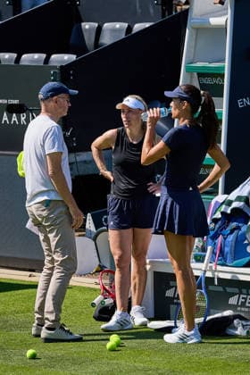 June 20, 2026, Bad Homburg, Hessen, Germany: Matthias Stach of Germany -MC, Angelique Kerber of Germany, Ana Ivanovic of Serbia taking after the Practice session during the BAD HOMBURG OPEN powered by SOLARWATTT- WTA500 - Womens Tennis, 20.6.2026 in Bad Homburg (Tennis-Club Bad Homburg), Germany - Photo: Tennis 2026: Bad Homburg Open: Practice Session  - ZUMAs343 20260620_zsp_s343_015 Copyright: xMathiasxSchulzx