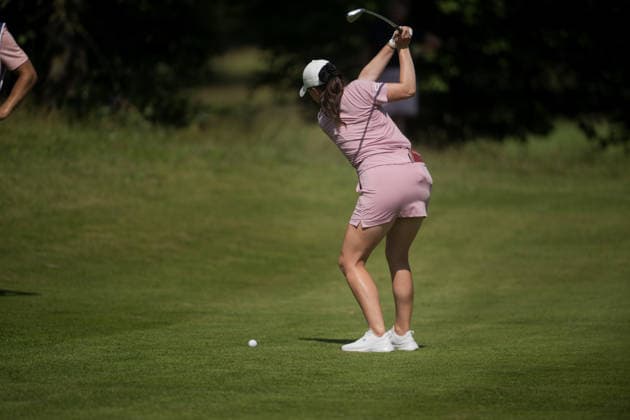 EEMNES, NETHERLANDS - JUNE 19: Charlotte Heath of England plays her second shot on the 9th hole fairway during Round 1 of the 2026 Dutch Ladies Open at Goyer Golf & Country Club on June 19, 2026 in Eemnes, Netherlands. Credit: Andy Astfalck NurPhoto Netherlands Copyright: xAndyxAstfalckx