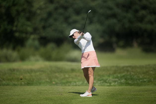EEMNES, NETHERLANDS - JUNE 19: Magdalena Simmermacher of Argentina plays her second shot on the 9th hole fairway during Round 1 of the 2026 Dutch Ladies Open at Goyer Golf & Country Club on June 19, 2026 in Eemnes, Netherlands. Credit: Andy Astfalck NurPhoto Netherlands Copyright: xAndyxAstfalckx
