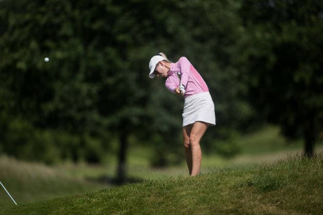 EEMNES, NETHERLANDS - JUNE 19: Tereza Melecka of the Czech Republic plays her second shot on the 9th hole fairway during Round 1 of the 2026 Dutch Ladies Open at Goyer Golf & Country Club on June 19, 2026 in Eemnes, Netherlands. Credit: Andy Astfalck NurPhoto Netherlands Copyright: xAndyxAstfalckx
