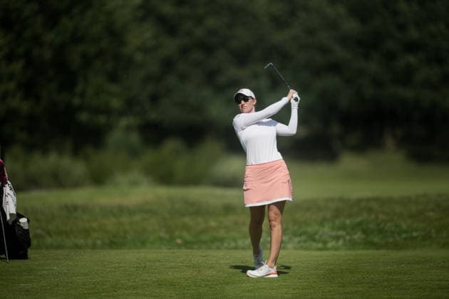 EEMNES, NETHERLANDS - JUNE 19: Magdalena Simmermacher of Argentina plays her second shot on the 9th hole fairway during Round 1 of the 2026 Dutch Ladies Open at Goyer Golf & Country Club on June 19, 2026 in Eemnes, Netherlands. Credit: Andy Astfalck NurPhoto Netherlands Copyright: xAndyxAstfalckx