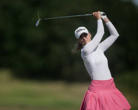 EEMNES, NETHERLANDS - JUNE 19: Patricie Mackova of the Czech Republic plays her second shot on the 9th hole fairway during Round 1 of the 2026 Dutch Ladies Open at Goyer Golf & Country Club on June 19, 2026 in Eemnes, Netherlands. Credit: Andy Astfalck NurPhoto Netherlands Copyright: xAndyxAstfalckx