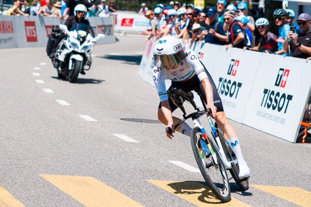 AARBURG, SWITZERLAND - JUNE 20: Marlen Reusser of Switzerland and Movistar Team in action during the 89th Tour de Suisse 2026 on June 20, 2026 in Aarburg, Switzerland. *** AARBURG, SWITZERLAND, JUNE 20 Marlen Reusser of Switzerland and the Movistar Team in action during the 89th Tour de Suisse 2026 on June 20, 2026, in Aarburg, Switzerland,detected_source_language Copyright: xJustPictures.ch PascalxvonxBürenx jp-en-EuSpIm-Pavo_Fotografie-07759