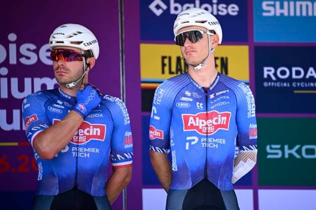 Baloise Belgium Tour 2026 Stage 4 AARSCHOT, BELGIUM - JUNE 20 : De Vylder Lindsay (BEL) of Alpecin Premier Tech on the podium before the start of race during stage 4 of the 95th edition of Baloise Tour of Belgium an UCI ProSeries 2.Pro cycling road race stage for Men Elite of 183.5 km with start in Begijnendijk and finish in Aarschot on June 20, 2026 in Aarschot, Belgium, 20 06 2026 ( Motordriver Stephan Boone - Aarschot Belgium  Copyright: xTomasxSiskx