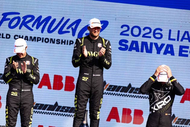 2026 FORMULA E SANYA ePRIX DENNIS Jake (gbr), Andretti Formula E, Porsche 99X Electric, portrait, DRUGOVICH Felipe (bra), Andretti Formula E, Porsche 99X Electric, portrait, MARTI Pepe (spa), Cupra Kiro, Porsche 99X Electric WCG3, portrait during the 2026 Sanya ePrix, 11th round of the 2025-26 ABB FIA Formula E World Championship, WM, Weltmeisterschaft on the Sanya Street Circuit from June 18 to 20, 2026 in Sanya, China - SanyaChina  Copyright: xDamienxDoumerguex