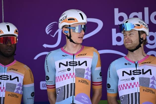 Baloise Belgium Tour 2026 Stage 4 AARSCHOT, BELGIUM - JUNE 20 : Neilands Krists (LAT) of NSN Cycling Team on the podium before the start of race during stage 4 of the 95th edition of Baloise Tour of Belgium an UCI ProSeries 2.Pro cycling road race stage for Men Elite of 183.5 km with start in Begijnendijk and finish in Aarschot on June 20, 2026 in Aarschot, Belgium, 20 06 2026 ( Motordriver Stephan Boone - Aarschot Belgium  Copyright: xTomasxSiskx