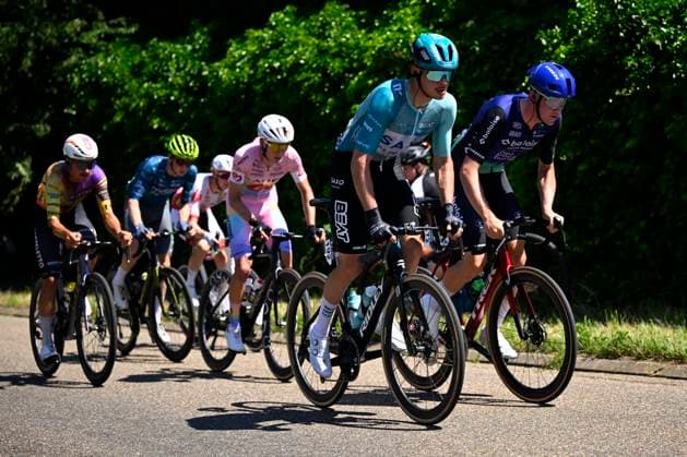 Baloise Belgium Tour 2026 Stage 4 AARSCHOT, BELGIUM - JUNE 20 : Coppens Michiel (BEL) of BEAT CC p b Saxo, Bellens Jarno (BEL) of Baloise Verzekeringen - Het Poetsbureau Lions leading the escape pack during stage 4 of the 95th edition of Baloise Tour of Belgium an UCI ProSeries 2.Pro cycling road race stage for Men Elite of 183.5 km with start in Begijnendijk and finish in Aarschot on June 20, 2026 in Aarschot, Belgium, 20 06 2026 ( Motordriver Stephan Boone - Aarschot Belgium  Copyright: xTomasxSiskx