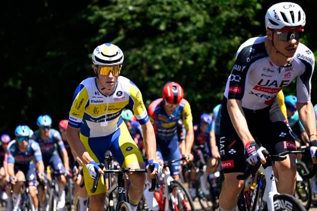 Baloise Belgium Tour 2026 Stage 4 AARSCHOT, BELGIUM - JUNE 20 : Rider of Team Flanders - Baloise in action during stage 4 of the 95th edition of Baloise Tour of Belgium an UCI ProSeries 2.Pro cycling road race stage for Men Elite of 183.5 km with start in Begijnendijk and finish in Aarschot on June 20, 2026 in Aarschot, Belgium, 20 06 2026 ( Motordriver Stephan Boone - Aarschot Belgium  Copyright: xTomasxSiskx