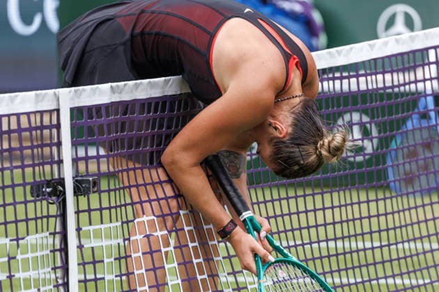 Berlin, 15.06.26, Tennis: VANDA Pharmaceuticals BERLIN TENNIS OPEN 2026 im Steffi-Graf-Stadion. Damen, Einzel. A. Sabalenka vs gegen Jessica Pegula. Aryna Sabalenka reagiert nach ihrem Schlag. VANDA Pharmaceuticals BERLIN TENNIS OPEN 2026 *** Berlin, June 15, 2026, Tennis