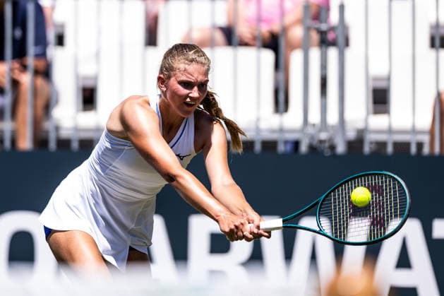 BAD HOMBURG, GERMANY - JUNE 20: Julia Avdeeva during the Bad Homburg Open powered by Solarwatt Singles match between Anna Blinkova vs Julia Avdeeva at Kurpark Bad Homburg on June 20, 2026 in Bad Homburg, Germany. Hessen Germany Copyright: xSteffiexWunderlx