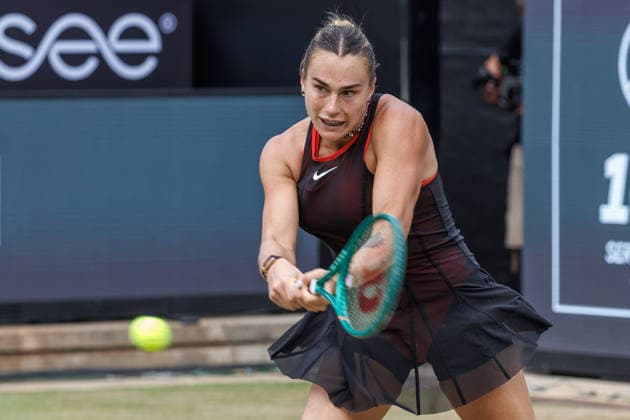 Berlin, 15.06.26, Tennis: VANDA Pharmaceuticals BERLIN TENNIS OPEN 2026 im Steffi-Graf-Stadion. Damen, Einzel. A. Sabalenka vs gegen Jessica Pegula. Aryna Sabalenka retourniert einen Ball. VANDA Pharmaceuticals BERLIN TENNIS OPEN 2026 *** Berlin, June 15, 2026, Tennis VANDA Pharmaceuticals BERLIN TENNIS OPEN 2026 at Steffi Graf Stadium Women’s Singles A