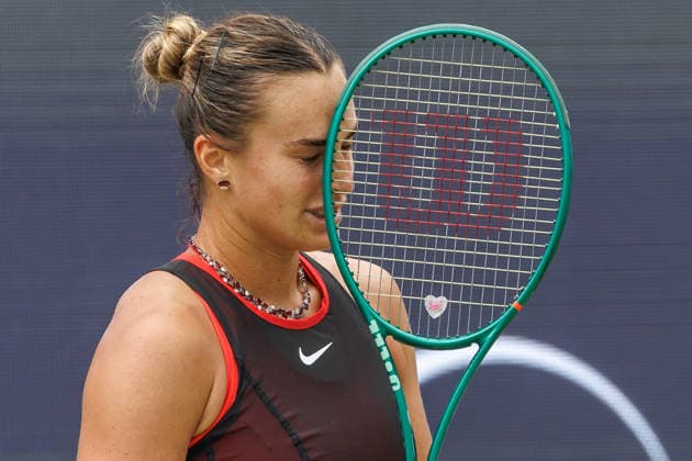 Berlin, 15.06.26, Tennis: VANDA Pharmaceuticals BERLIN TENNIS OPEN 2026 im Steffi-Graf-Stadion. Damen, Einzel. A. Sabalenka vs gegen Jessica Pegula. Aryna Sabalenka reagiert nach ihrem Schlag. VANDA Pharmaceuticals BERLIN TENNIS OPEN 2026 *** Berlin, June 15, 2026, Tennis