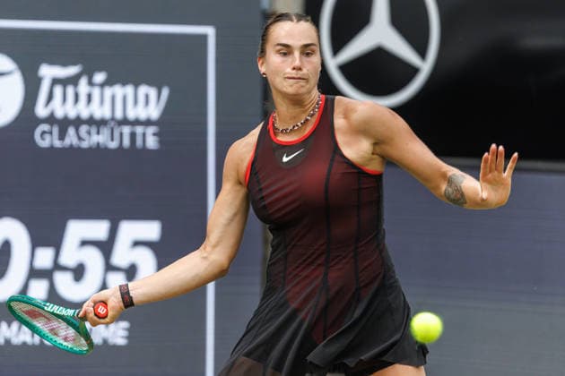 Berlin, 15.06.26, Tennis: VANDA Pharmaceuticals BERLIN TENNIS OPEN 2026 im Steffi-Graf-Stadion. Damen, Einzel. A. Sabalenka vs gegen Jessica Pegula. Aryna Sabalenka retourniert einen Ball. VANDA Pharmaceuticals BERLIN TENNIS OPEN 2026 *** Berlin, June 15, 2026, Tennis VANDA Pharmaceuticals BERLIN TENNIS OPEN 2026 at Steffi Graf Stadium Women’s Singles A