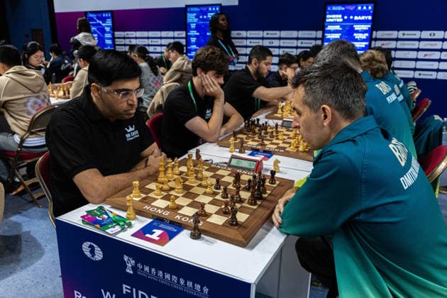 June 20, 2026, Hong Kong, Hong Kong, China: Chess Grandmasters Viswanathan Anand (IND) and DMITRY ANDREIKIN (RUS) duel in a Blitz match at the 2026 FIDE World Team Rapid and Blitz Chess Championship in Hong Kong. Hong Kong China - ZUMAm298 0859598601st Copyright: xJamesxModestox