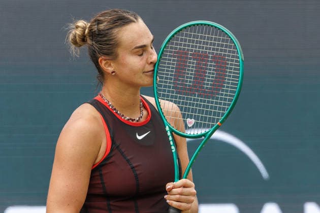 Berlin, 15.06.26, Tennis: VANDA Pharmaceuticals BERLIN TENNIS OPEN 2026 im Steffi-Graf-Stadion. Damen, Einzel. A. Sabalenka vs gegen Jessica Pegula. Aryna Sabalenka reagiert nach ihrem Schlag. VANDA Pharmaceuticals BERLIN TENNIS OPEN 2026 *** Berlin, June 15, 2026, Tennis