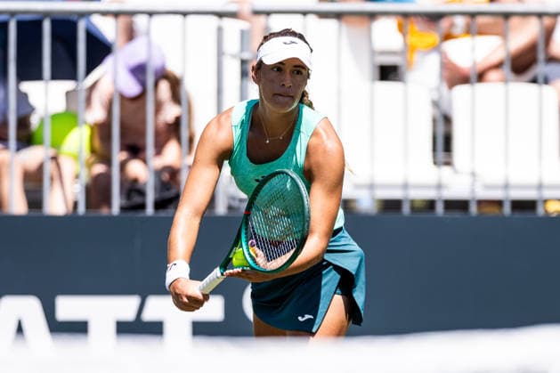 BAD HOMBURG, GERMANY - JUNE 20: Solana Sierra (ARG) during the Bad Homburg Open powered by Solarwatt Singles match between Solana Sierra (ARG) vs Ella Seidel (GER) at Kurpark Bad Homburg on June 20, 2026 in Bad Homburg, Germany. Hessen Germany Copyright: xSteffiexWunderlx