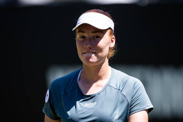 BAD HOMBURG, GERMANY - JUNE 20: Ella Seidel (GER) frustrated during the Bad Homburg Open powered by Solarwatt Singles match between Solana Sierra (ARG) vs Ella Seidel (GER) at Kurpark Bad Homburg on June 20, 2026 in Bad Homburg, Germany. Hessen Germany Copyright: xSteffiexWunderlx