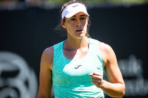 BAD HOMBURG, GERMANY - JUNE 20: Solana Sierra (ARG) cheers during the Bad Homburg Open powered by Solarwatt Singles match between Solana Sierra (ARG) vs Ella Seidel (GER) at Kurpark Bad Homburg on June 20, 2026 in Bad Homburg, Germany. Hessen Germany Copyright: xSteffiexWunderlx