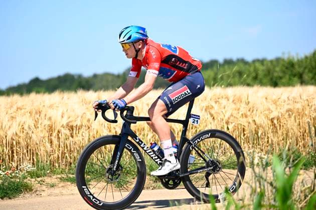 Baloise Belgium Tour 2026 Stage 4 AARSCHOT, BELGIUM - JUNE 20 : Merlier Tim (BEL) of Soudal Quick-Step in action during stage 4 of the 95th edition of Baloise Tour of Belgium an UCI ProSeries 2.Pro cycling road race stage for Men Elite of 183.5 km with start in Begijnendijk and finish in Aarschot on June 20, 2026 in Aarschot, Belgium, 20 06 2026 ( Motordriver Stephan Boone - Aarschot Belgium  Copyright: xTomasxSiskx