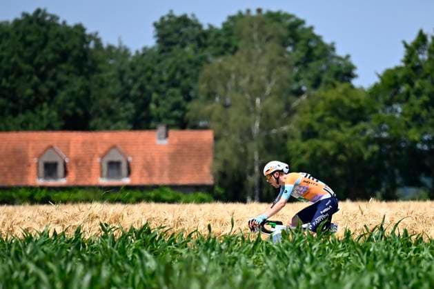 Baloise Belgium Tour 2026 Stage 4 AARSCHOT, BELGIUM - JUNE 20 : Askey Lewis (GBR) of NSN Cycling Team in action during stage 4 of the 95th edition of Baloise Tour of Belgium an UCI ProSeries 2.Pro cycling road race stage for Men Elite of 183.5 km with start in Begijnendijk and finish in Aarschot on June 20, 2026 in Aarschot, Belgium, 20 06 2026 ( Motordriver Stephan Boone - Aarschot Belgium  Copyright: xTomasxSiskx