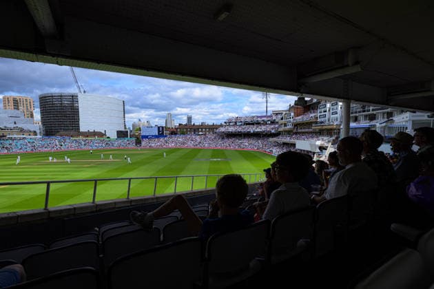 LONDON, ENGLAND JUNE 20 - General view of game play during Day Four of the 2nd Rothesay Test Match game between England and New Zealand at Kia Oval on June 20, 2026 in London , England . (Photo by Keeran Marquis Sports Press Photo)  Copyright: xKeeranxMarquis SPPx Sportspressphoto_SPR171432