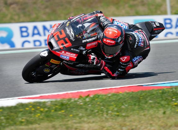 Czech Republic motorcycle Grand Prix, MotoGP World Championship, WM, Weltmeisterschaft qualification Moto3, in Brno, Czech Republic, on June 20, 2026. David Almansa of Spain, Moly Dynavolt Intact GP Team. (CTKxPhoto LubosxPavlicek) CTKPhotoP2026062003832  CTKPhotoP2026062003832