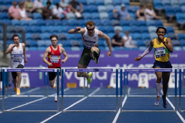 RECORD DATE NOT STATED 20th June 2026; Alexander Stadium, Birmingham, West Midlands, England; 2026 Novuna UK Athletics Championships; Alastair Chalmers of Guernsey AC wins a heat in the mens 400m hurdles GodfreyxPitt