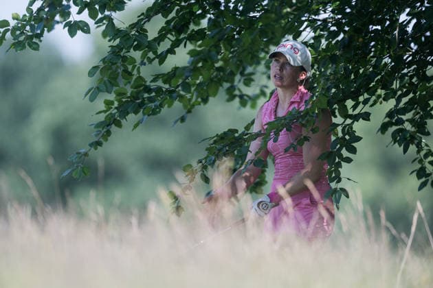 Dutch Ladies Open - Round 1 Corinne Viden of Sweden plays her second shot from the trees on the 9th hole during Round 1 of the 2026 Dutch Ladies Open at Goyer Golf & Country Club in Eemnes, Netherlands, on June 19, 2026. Eemness Netherlands  Copyright: xAndyxAstfalckx originalFilename:astfalck-dutchlad260620_npZp1.jpg