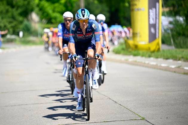 Baloise Belgium Tour 2026 Stage 4 AARSCHOT, BELGIUM - JUNE 20 : Rider of Team Soudal Quick-Step in action during stage 4 of the 95th edition of Baloise Tour of Belgium an UCI ProSeries 2.Pro cycling road race stage for Men Elite of 183.5 km with start in Begijnendijk and finish in Aarschot on June 20, 2026 in Aarschot, Belgium, 20 06 2026 ( Motordriver Stephan Boone - Aarschot Belgium  Copyright: xTomasxSiskx