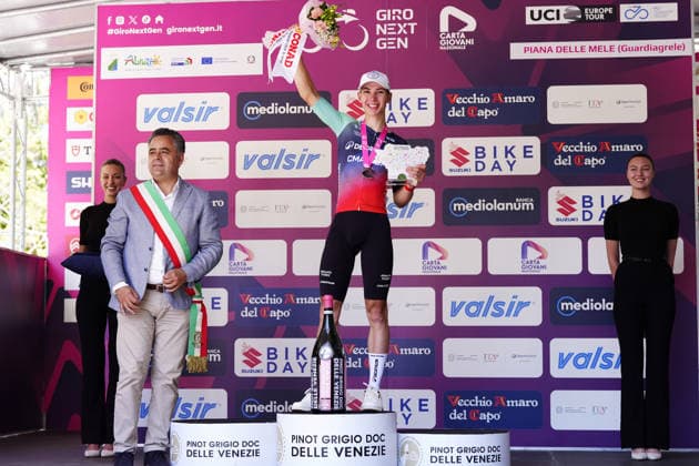 France s Aubin Sparfel of Decathlon CMA CGM Development Team stage winner during Stage 7 of the Giro Next Gen 2026, from Sulmona to Piana delle Mele (Guardiagrele), Italy, Saturday, June 20, 2026.  Copyright: xFabioxFerrari LaPressex