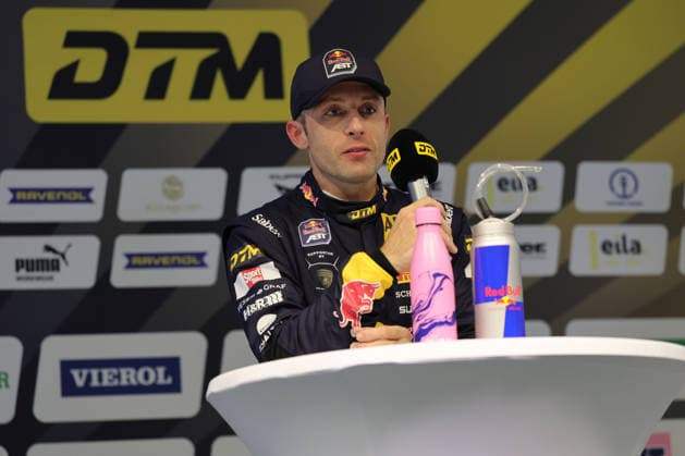 press conference, PK, Pressekonferenz after the end of the race, Marco Mapelli (I Red Bull Team Abt, 10), Lamborghini Temerario GT3, DTM (German Touring Car Championship) - Round 3 - Race 1, DEKRA Lausitzring on 20.06.2026. Brandenburg Deutschland Copyright: xO.Franke,xSportblen.dex