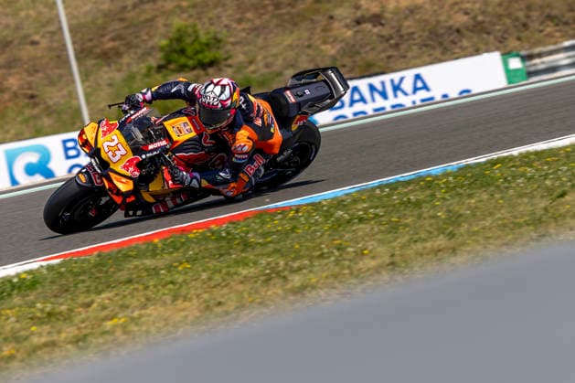 MotoGP of Czechia - Sprint & Qualifying Number 23 Red Bull KTM Tech3 rider Enea Bastianini participates in qualifying at the 2026 MotoGP Grand Prix of Czechia. Brno Brno Czech Republic  Copyright: xStephenxBlackberryx originalFilename:blackberry-2026moto260620_npiPw.jpg