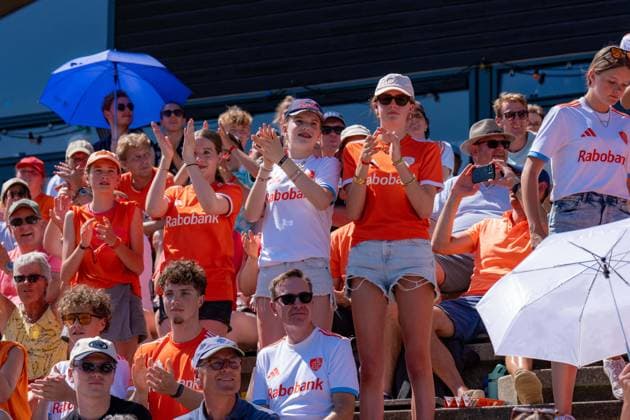 ROTTERDAM, 20-06-2026, HC Rotterdam, FIH Hockey Pro League Men, Netherlands - Germany , Season 2025-2026. Picture shows Fans celebrating Netherands - Germany (2nd Match)  x204498668x Copyright: