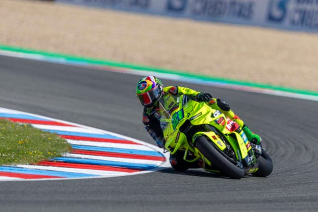 MotoGP of Czechia - Sprint & Qualifying Number 21 Pertamina Enduro VR46 rider Franco Morbidelli participates in qualifying at the 2026 MotoGP Grand Prix of Czechia. Brno Brno Czech Republic  Copyright: xStephenxBlackberryx originalFilename:blackberry-2026moto260620_npLfI.jpg
