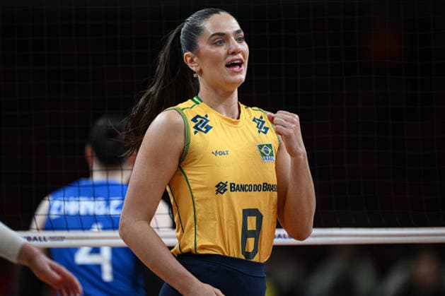 China v Brazil - 2026 FIVB Volleyball Nations League ANKARA, TURKIYE - JUNE 20: Julia Gambatto Kudiess (8) of Brazil celebrates after score during the 2026 FIVB Volleyball Nations League (VNL) Week 2 match between China and Brazil at Ankara Sports Hall in Ankara, Turkiye on June 20, 2026. Akin Celiktas Anadolu Ankara Turkey. Editorial use only. Please get in touch for any other usage.  Copyright: x2026xAnadoluxAkinxCeliktasx