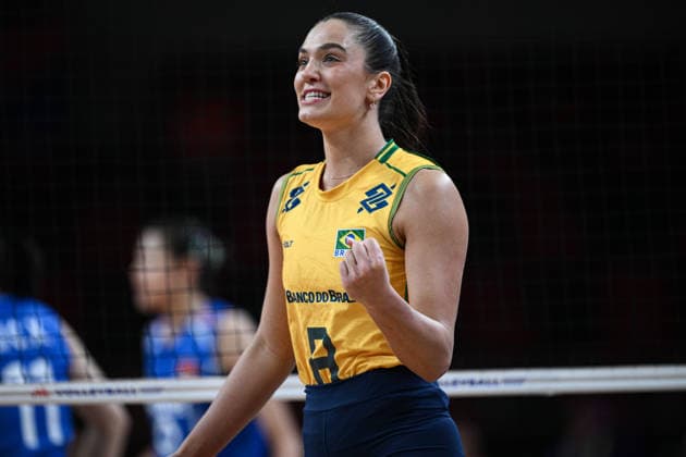 China v Brazil - 2026 FIVB Volleyball Nations League ANKARA, TURKIYE - JUNE 20: Julia Gambatto Kudiess (8) of Brazil celebrates after score during the 2026 FIVB Volleyball Nations League (VNL) Week 2 match between China and Brazil at Ankara Sports Hall in Ankara, Turkiye on June 20, 2026. Akin Celiktas Anadolu Ankara Turkey. Editorial use only. Please get in touch for any other usage.  Copyright: x2026xAnadoluxAkinxCeliktasx