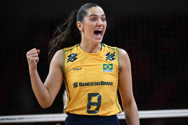 China v Brazil - 2026 FIVB Volleyball Nations League ANKARA, TURKIYE - JUNE 20: Julia Gambatto Kudiess (8) of Brazil celebrates after score during the 2026 FIVB Volleyball Nations League (VNL) Week 2 match between China and Brazil at Ankara Sports Hall in Ankara, Turkiye on June 20, 2026. Akin Celiktas Anadolu Ankara Turkey. Editorial use only. Please get in touch for any other usage.  Copyright: x2026xAnadoluxAkinxCeliktasx