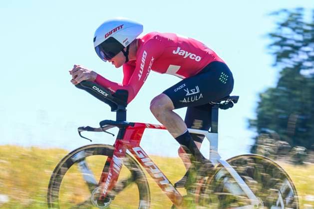 Tour de Suisse 2026 Stage 4 AARBURG, SWITZERLAND - JUNE 20 : Schmid Mauro (SUI) of Team Jayco AlUla in action during stage 4 of the 89th edition of Tour de Suisse an UCI World Tour 2.UWT Individual Time Trial stage for Men Elite of 23.8 km with start in Aarburg and finish in Aarburg on June 20, 2026 in Aarburg, Switzerland, 20 06 2026 ( Motordriver Guy De Vuyst - Aarburg Switzerland  Copyright: xVincentxKalutx