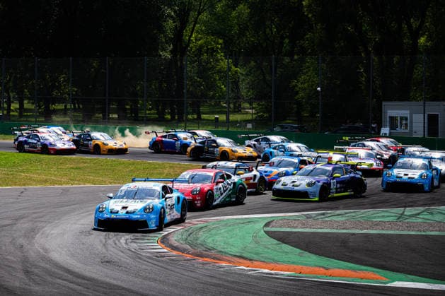 IPA85882536 - Race 1 Start, led by Senna Van Soelen (NED) - Porsche Carrera Cup Italia, Rounds 5-6. At the Autodromo di Monza in Monza, MB. On June 20, 2026.  Copyright: xRiccardoxSpadettoxDexPaulis IPAxSportx xx 85882536