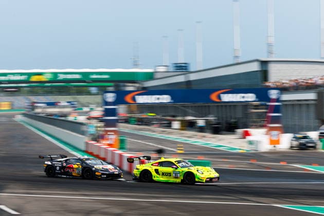 DTM, 5. + 6. Rennen DEKRA Lausitzring 2026 91 Porsche 911 GT3 R (992), Manthey: Thomas Preining, 130 Lamborghini Temerario GT3, ABT Sportsline: Luca Engstler- picture by Gruppe C Photography Schipkau DEKRA Lausitzring Brandenburg Germany Copyright: xGruppexCxPhotographyx