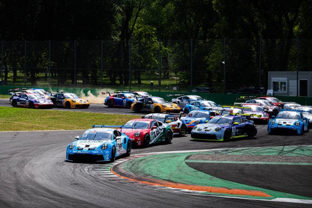 MOTORSPORTS - Porsche Carrera Cup - Porsche Carrera Cup Photo by IPA ABACAPRESS.COM85882536 - Race 1 Start, led by Senna Van Soelen (NED) - Porsche Carrera Cup Italia, Rounds 5-6. At the Autodromo di Monza in Monza, MB. On June 20, 2026. Monza Italy  Copyright: xIPAxSport ABACAx