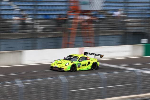 91 Thomas Preining (A Manthey), Porsche 911 GT3 R Evo, action Photo: Hoch Zwei Klettwitz Germany *** 91 Thomas Preining A Manthey, Porsche 911 GT3 R Evo, action photo taken at Hoch Zwei Klettwitz, Germany,detected_source_language