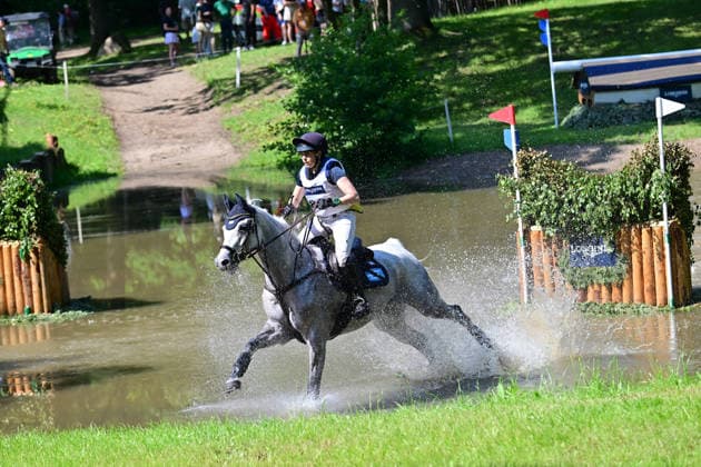 GER; Luhmuehlen 2026 Vielseitigkeit, CCI4*-S Meßmer Trophy: Gelaende 20.06.2026, GER; Luhmuehlen 2026, Vielseitigkeit, CCI4*-S Meßmer Trophy: Gelaende im Bild Louise Romeike (SWE) auf Caspian 15 am Longines Teich *** GER Luhmuehlen 2026 Eventing, CCI4 S Meßmer Trophy Cross-Country June 20, 2026, GER Luhmühlen 2026, Eventing, CCI4 S Meßmer Trophy Cross-Country—Pictured nordphotoxGmbH xWitke nph00002