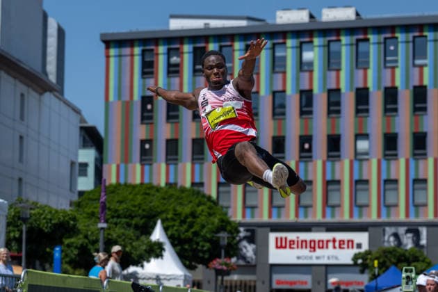 ESSEN, GERMANY - JUNE 20: Ahiandjipe Leoniel Octavianus (Schweriner SC, GER) during the Tag der Überflieger at Essen on June 20, 2026 in Essen, Germany. Germany Copyright: xPeterxWeberx